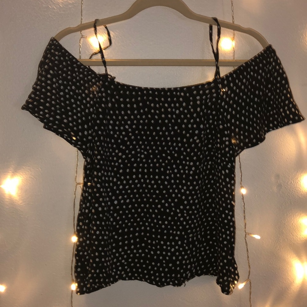 off the shoulder spaghetti strap shirt